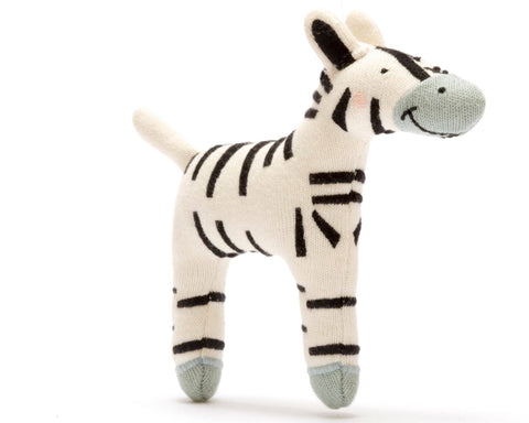 Best Years Small Organic Zebra Plush Baby Toy