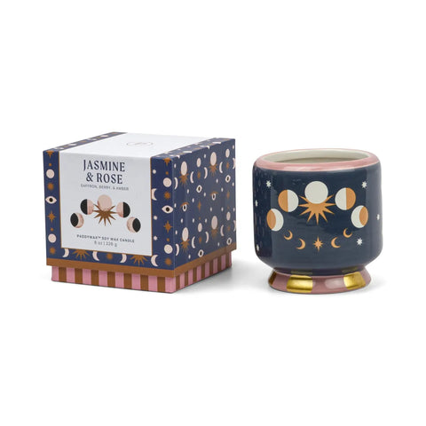 Designworks Collective Paddywax Jasmine Rose Moon Phases Ceramic Candle