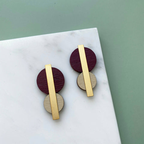 MicaPeet Colour Combo Geometric Circle Studs