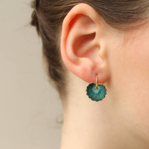 Silk Purse, Sow's Ear - Navy Blue Leaf Earrings