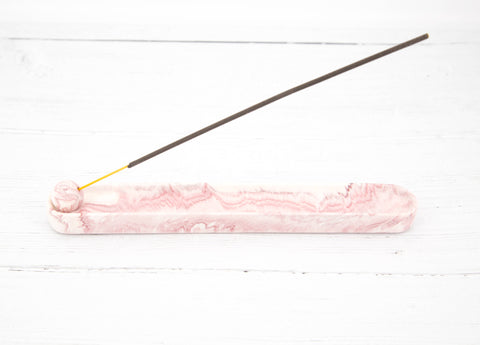 Eco Homeware Studio - Handmade Jesmonite incense holder - Merlot Marble