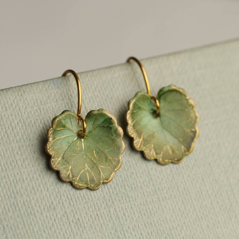 Silk Purse, Sow's Ear - Olive Willow Leaf Earrings