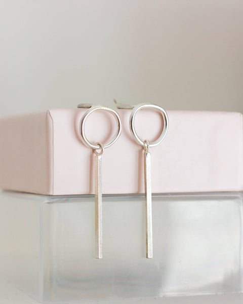 Fawn And Rose - Circle Bar Stud Earrings