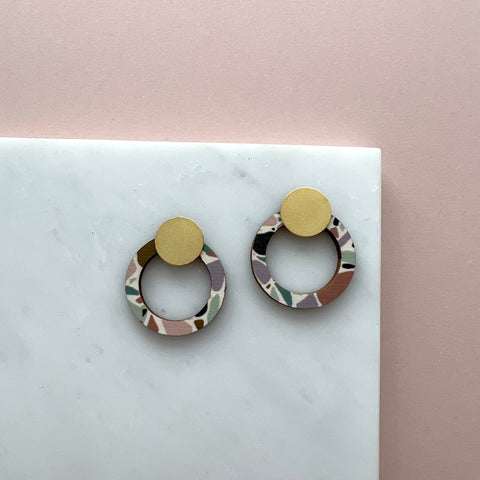 MicaPeet Terrazzo Ring Stud Earrings