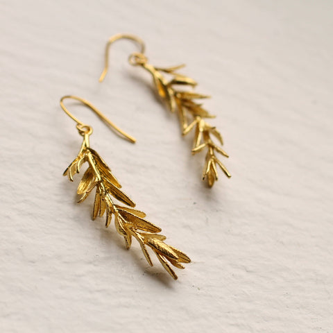 Silk Purse, Sow's Ear - Rosemary Leaf Earrings