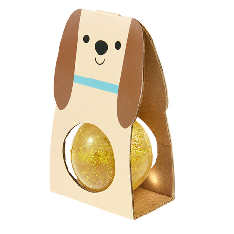Gold dog Glitter bouncy ball
