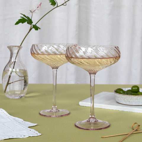 Scalloped coupe cocktail glasses