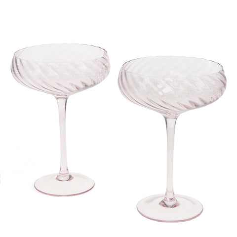 Scalloped coupe cocktail glasses