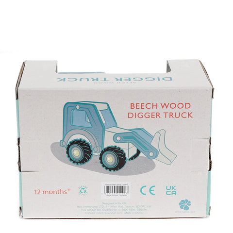 Wooden push along vehicle toy - Digger truck