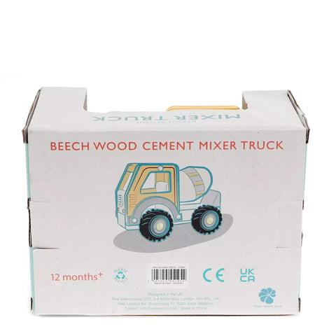 Wooden push along vehicle toy - Cement mixer