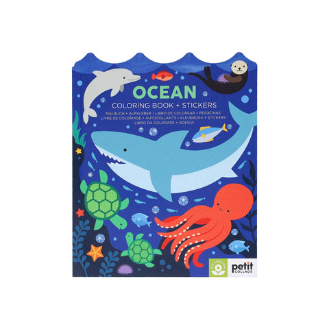 Petit Collage Ocean Coloring Book & Stickers