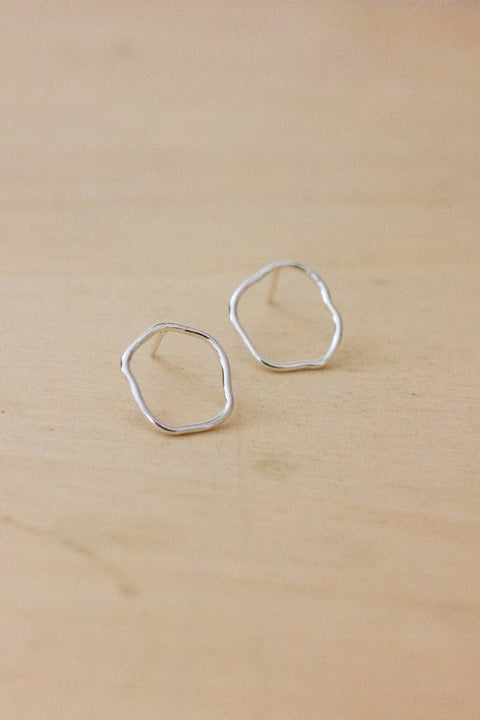 Fawn And Rose - Wavy Open Circle Studs