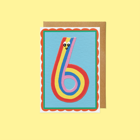 SANDERS DE ROEPER - Sixth Birthday Card, Number 6 Character