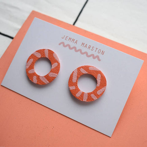 Jemma Marston Leather Open Stud Earrings