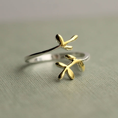 Silk Purse, Sow's Ear - Botanical Sterling Silver Sprig Ring