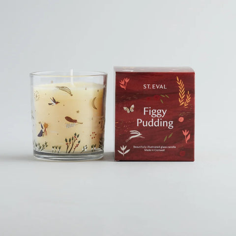 St. Eval Figgy Pudding, Christmas Wonderland Glass Candle