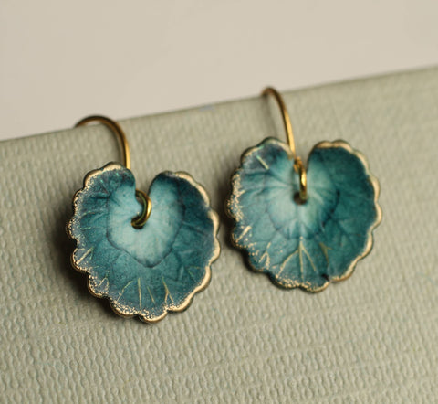 Silk Purse, Sow's Ear - Navy Blue Leaf Earrings