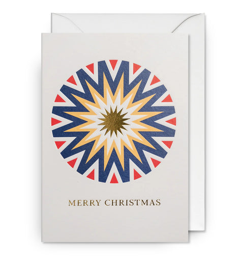 Geometric Starburst Merry Christmas Card