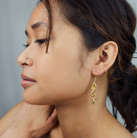 Silk Purse, Sow's Ear - Rosemary Leaf Earrings