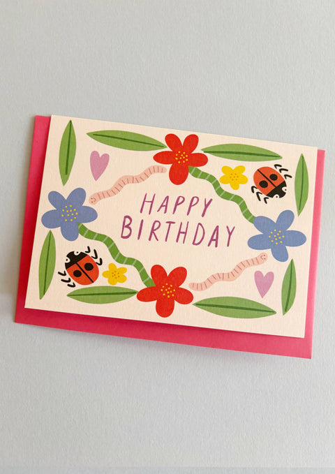 Kitty Kenda Papergoods - Garden Print Happy Birthday Card
