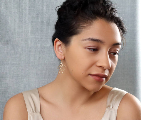 Silk Purse, Sow's Ear - Pine Needle Leaf Drop Earrings