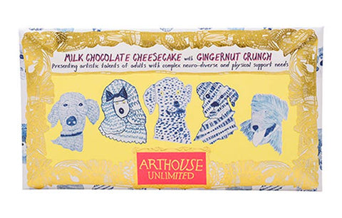 ARTHOUSE Unlimited - Blue Dogs, Milk Chocolate Cheesecake Bar With Gingernut