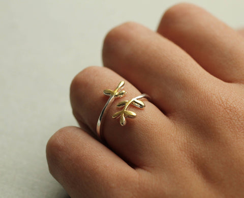 Silk Purse, Sow's Ear - Botanical Sterling Silver Sprig Ring
