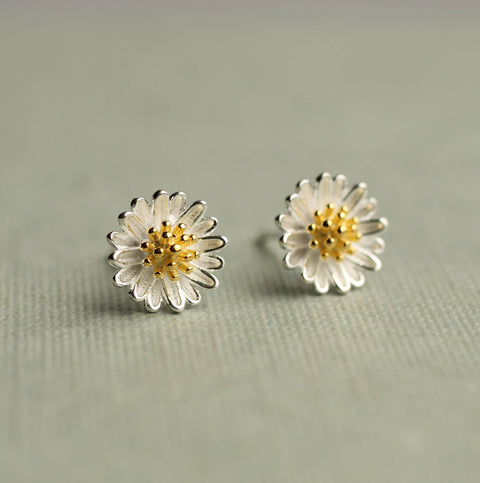 Silk Purse, Sow's Ear - Daisy Sterling Silver Stud Earrings
