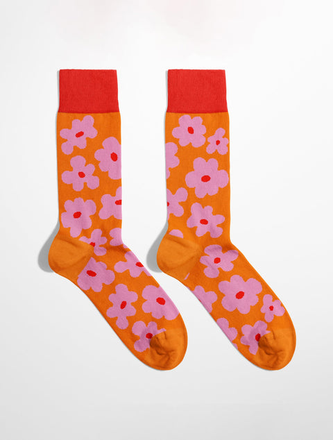 Banana Socks Pink Flowers