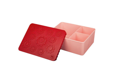 Blafre plastic lunch box, three compartments, pink