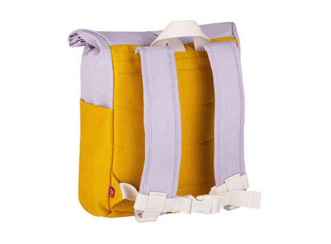 Blafre roll top backpack Purple/Yellow