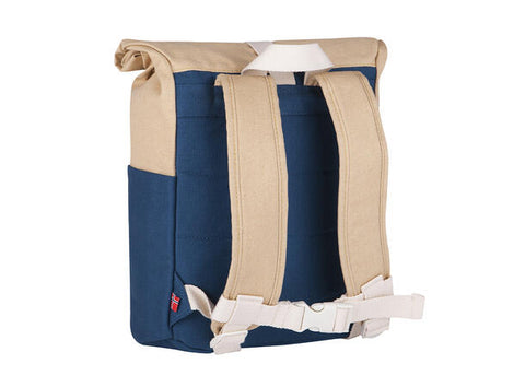 Blafre roll top backpack Beige/Blue