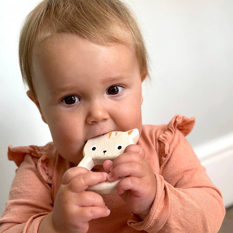 ThreadBear Design Mentari Bird & Kitten Teethers