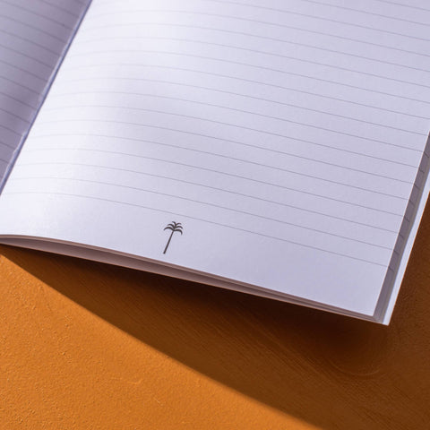 A5 Lined Notebook Peach & Cherry Check, Good Tuesday