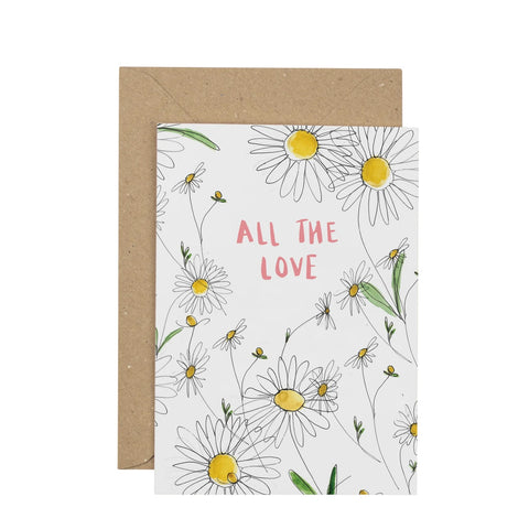 Plewsy Daisy All The Love greetings card