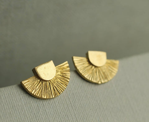 Silk Purse, Sow's Ear - Art Deco Stud Earrings