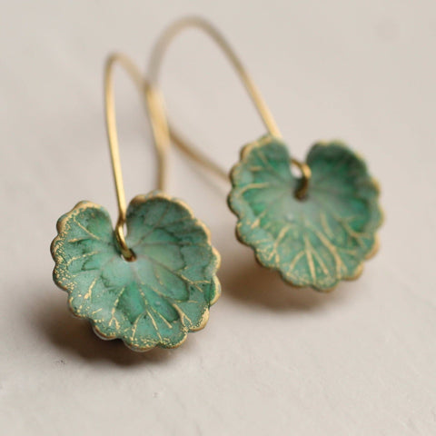 Silk Purse, Sow's Ear - Green Clover Leaf Earrings