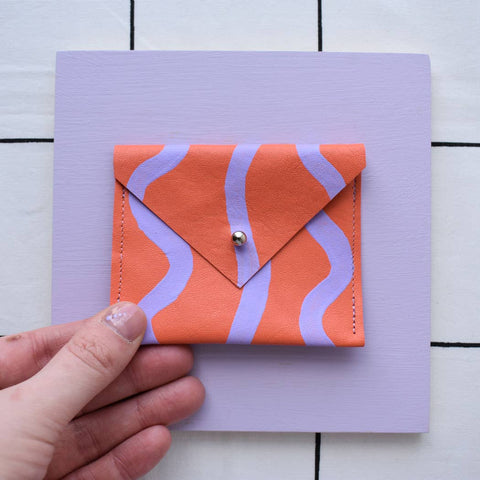 Jemma Marston Wave Leather Hand Painted Card Pouch