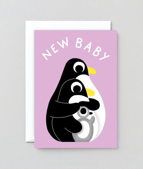 Wrap New Baby Penguins Card