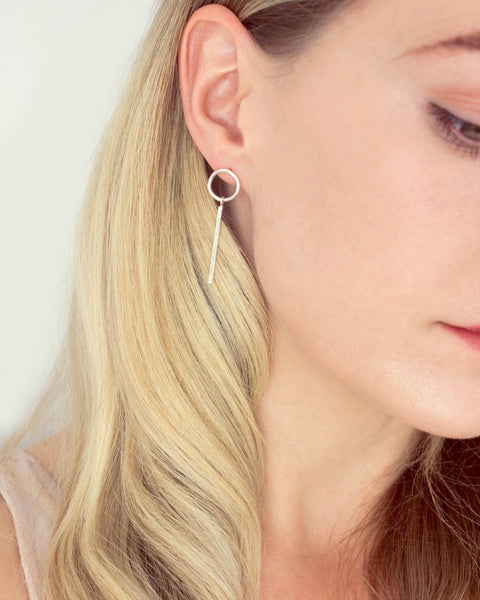 Fawn And Rose - Circle Bar Stud Earrings
