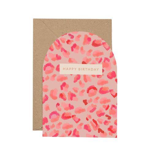 Plewsy 'Happy Birthday' Neon Leopard card