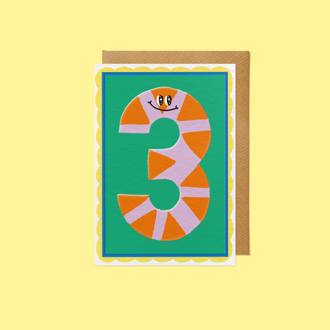 SANDERS DE ROEPER - Third Birthday Card, Number 3 Character