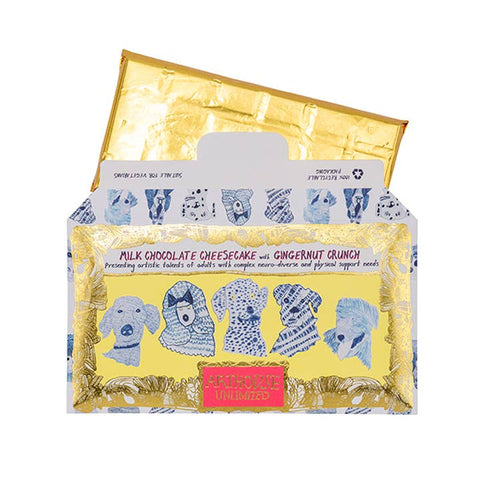 ARTHOUSE Unlimited - Blue Dogs, Milk Chocolate Cheesecake Bar With Gingernut