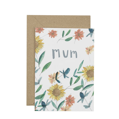 Plewsy Sunflower Mum Greetings Card