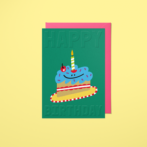 Happy Birthday Cake Slice card, Sanders de Roeper