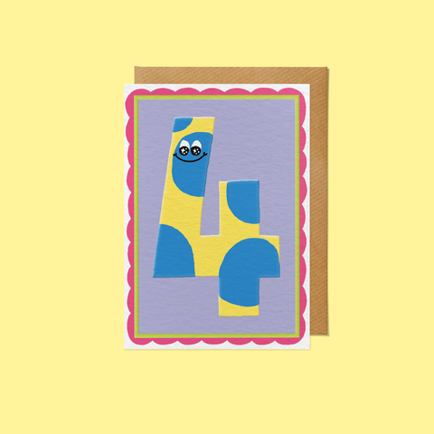 SANDERS DE ROEPER - Fourth Birthday Card, Number 4 Character