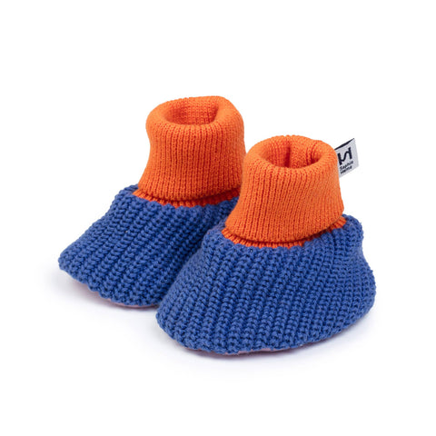 Cotton Knit Baby Slipper Socks: Choose Love Blue, Sophie Home