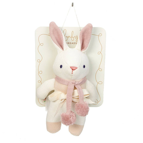 ThreadBear Design Baby Threads Cream Bunny Rattle
