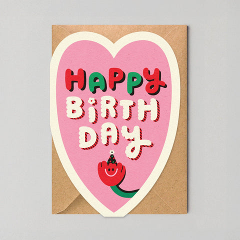 Studio Boketto - Heart Shaped Happy Birthday Card