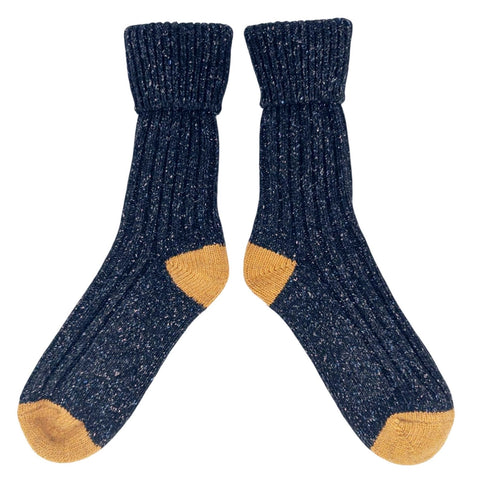 Catherine Tough Unisex Ribbed Socks Navy